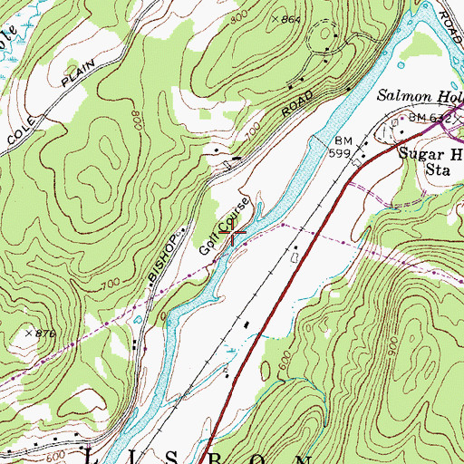 Topographic Map of Ammonoosuc Country Club, NH