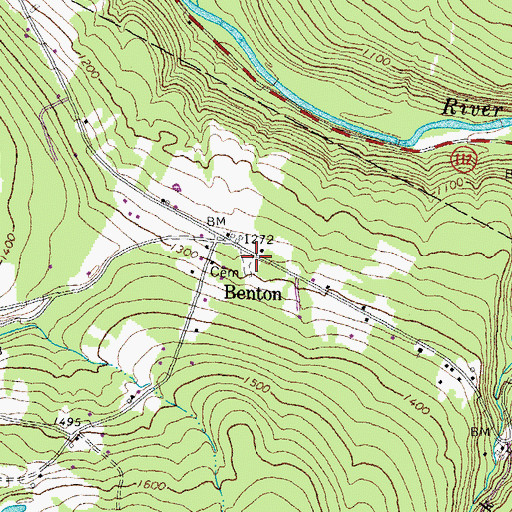 Topographic Map of Benton Cemetery, NH