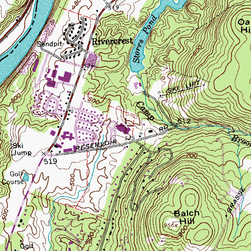 Topographic Map of Bernice A Ray School, NH