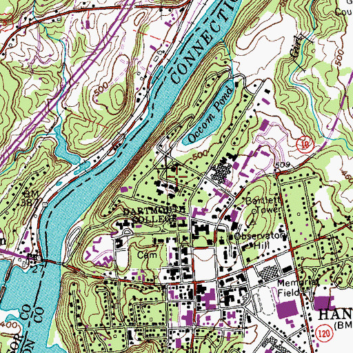 Topographic Map of Bissell Hall, NH