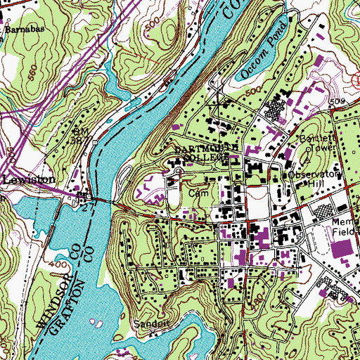 Topographic Map of Byrne Hall, NH