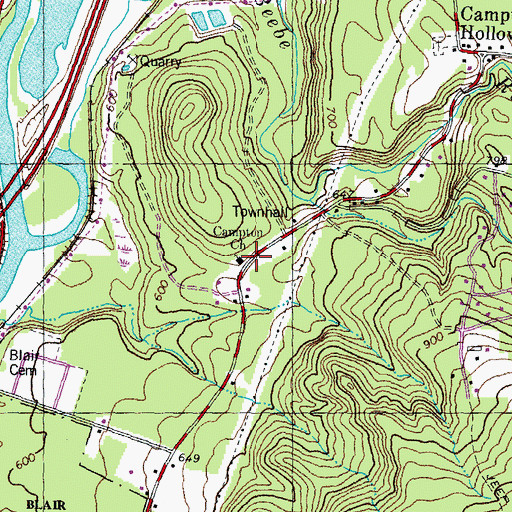 Topographic Map of Campton Church, NH