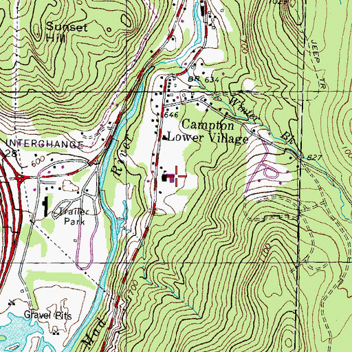 Topographic Map of Campton Elementary School, NH