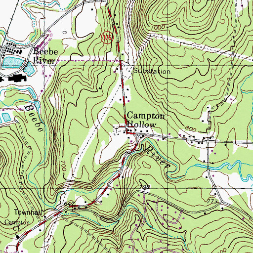 Topographic Map of Campton Hollow Cemetery, NH