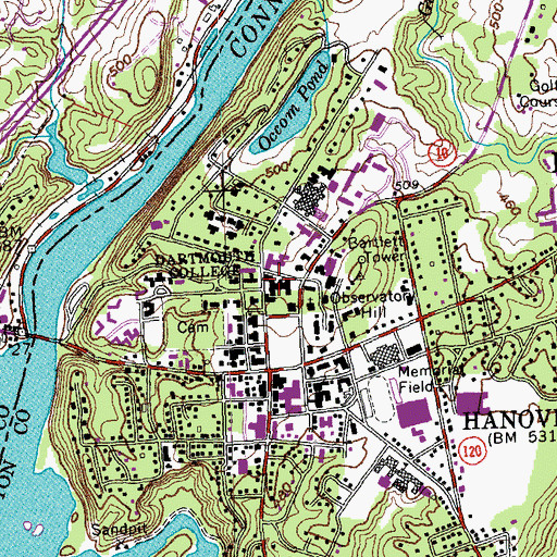 Topographic Map of Carpenter Hall, NH