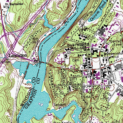 Topographic Map of Channing Cox Hall, NH