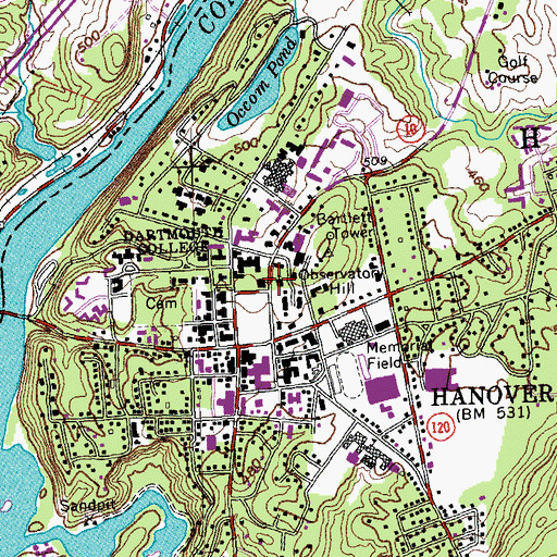 Topographic Map of Church of Christ, NH