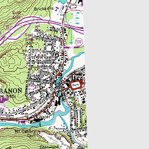 Topographic Map of Colburn Park Historic District, NH