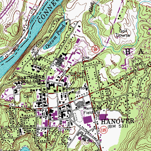 Topographic Map of College Park, NH