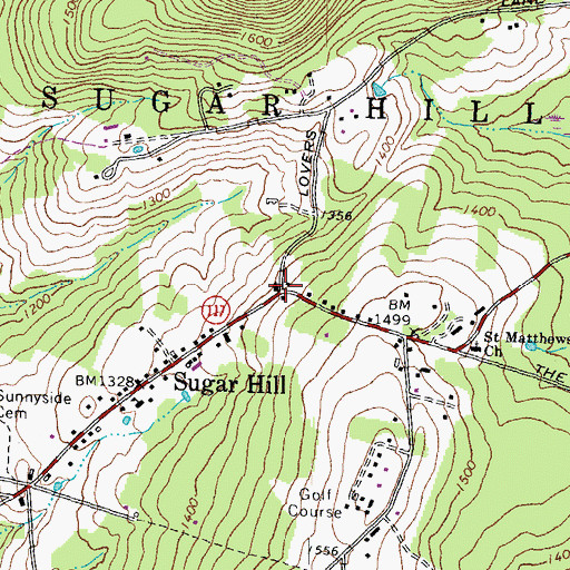 Topographic Map of Community Church, NH