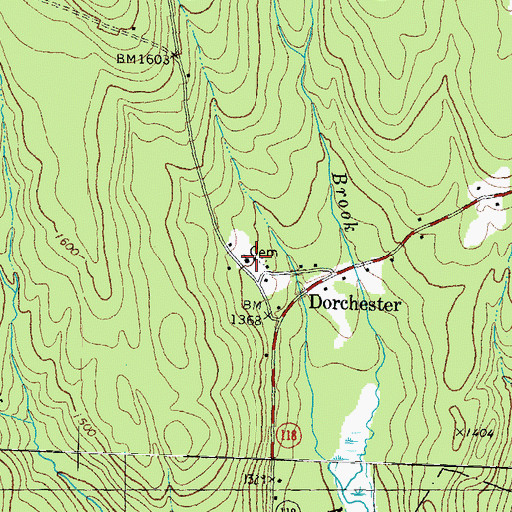 Topographic Map of Dorchester Community Church, NH
