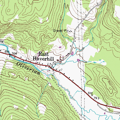 Topographic Map of East Haverhill United Methodist Church, NH