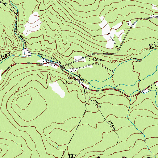 Topographic Map of East Warren School (historical), NH