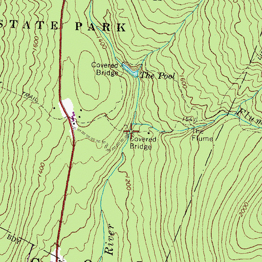 Topographic Map of Flume Bridge, NH