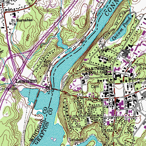 Topographic Map of Fuller Boathouse, NH