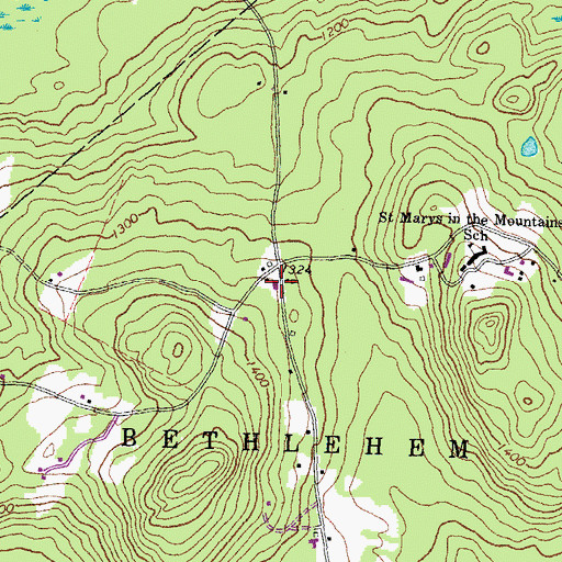 Topographic Map of Gilmanton School (historical), NH