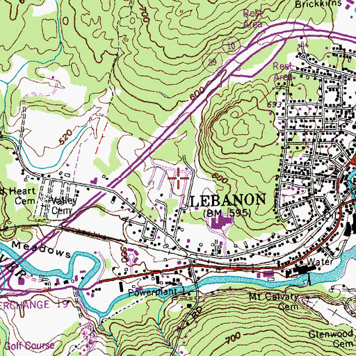 Topographic Map of Hannahs Mobile Home Park, NH
