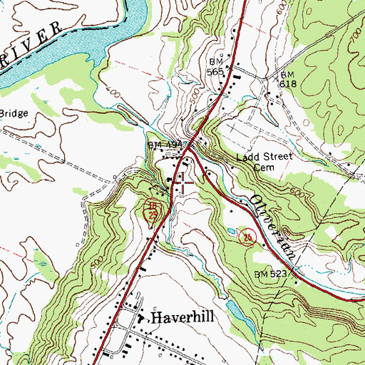 Topographic Map of Haverhill Post Office, NH