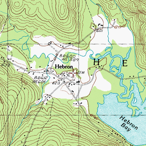 Topographic Map of Hebron Village Cemetery, NH