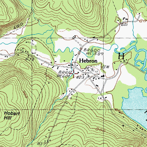 Topographic Map of Hebron Village Historic District, NH