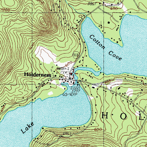 Topographic Map of Holderness Free Library, NH
