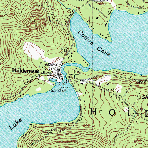 Topographic Map of Holderness Post Office, NH