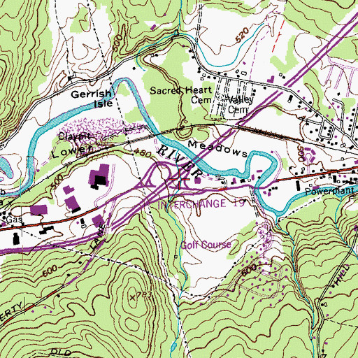 Topographic Map of Interchange 19, NH