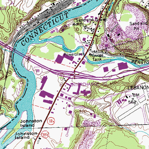 Topographic Map of Interchange 20, NH
