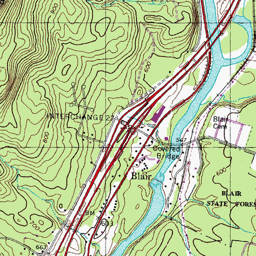 Topographic Map of Interchange 27, NH