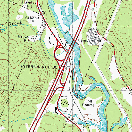 Topographic Map of Interchange 30, NH