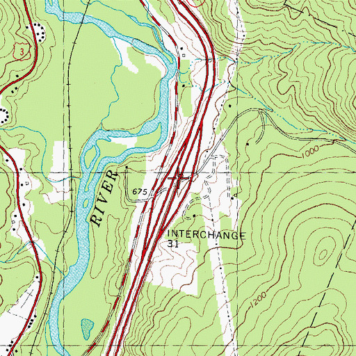 Topographic Map of Interchange 31, NH