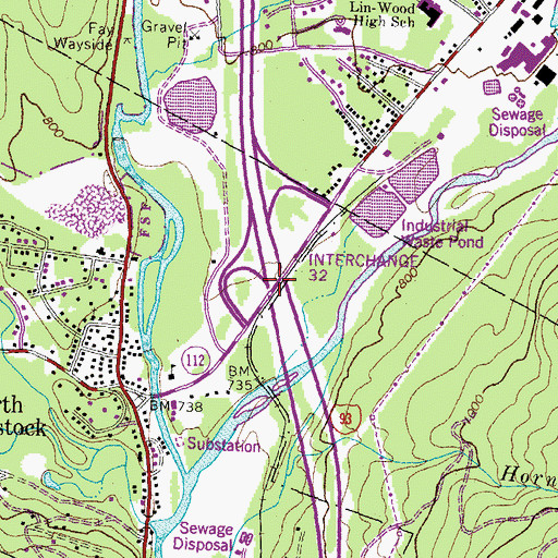 Topographic Map of Interchange 32, NH