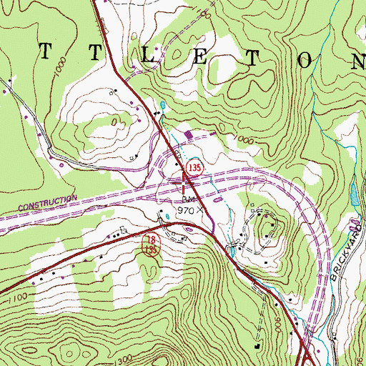Topographic Map of Interchange 43, NH