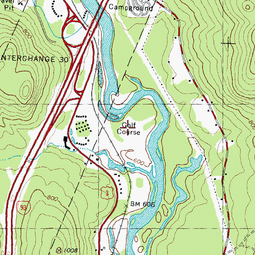 Topographic Map of Jack O'Lantern Golf Course, NH