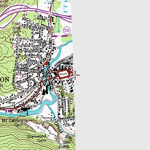 Topographic Map of Lebanon Post Office, NH