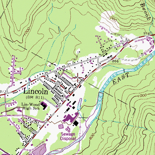 Topographic Map of Lincoln Square Mall Shopping Center, NH