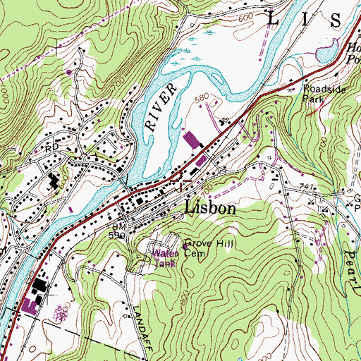 Topographic Map of Lisbon Post Office, NH