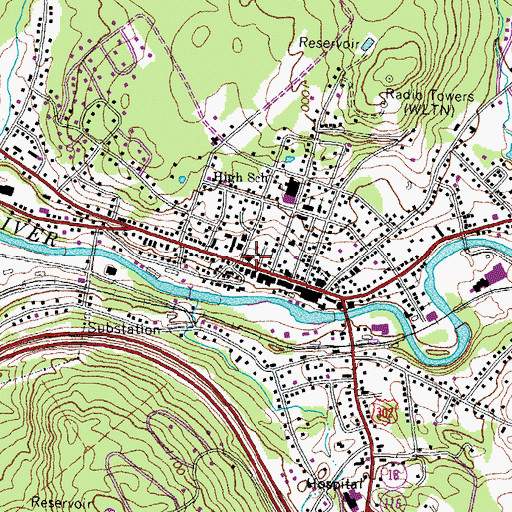 Topographic Map of Littleton Post Office, NH