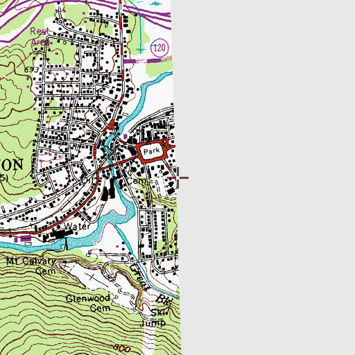 Topographic Map of Methodist Church of Lebanon, NH