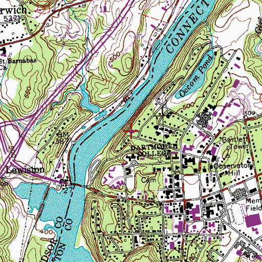 Topographic Map of Murdough Center, NH