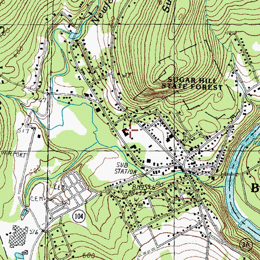 Topographic Map of Newfound Memorial Middle School, NH