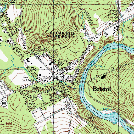 Topographic Map of Newfound Region Chamber of Commerce, NH