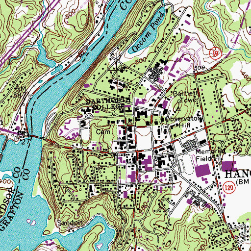 Topographic Map of North Fairbanks Hall, NH
