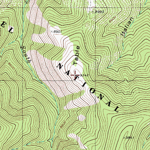 Topographic Map of Table Mountain, CO