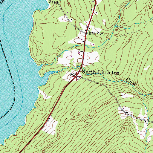 Topographic Map of North Littlefield School (historical), NH