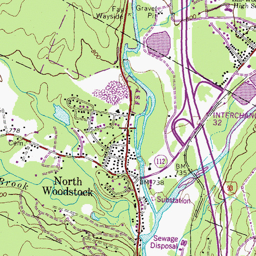 Topographic Map of North Woodstock Post Office, NH