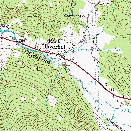 Topographic Map of Oliverian Station (historical), NH