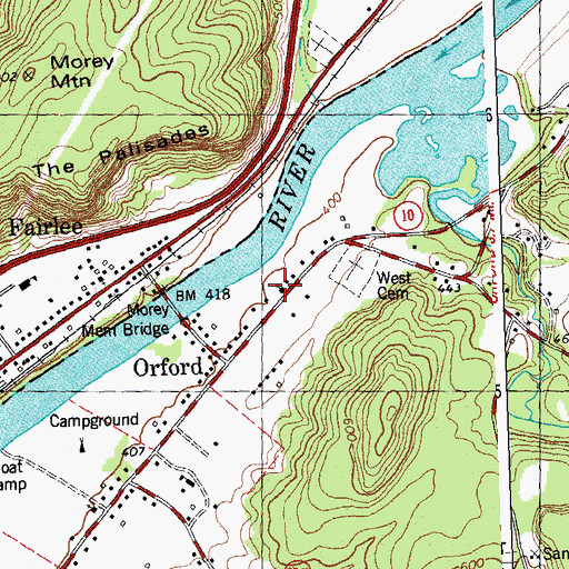 Topographic Map of Orford Congregational Church, NH