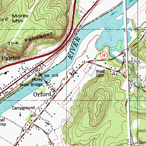 Topographic Map of Orford Post Office, NH