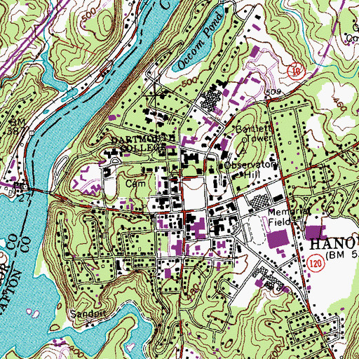 Topographic Map of Parkhurst Hall, NH